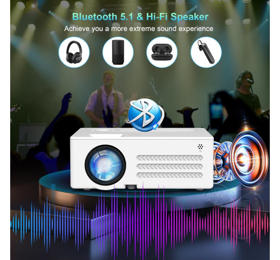 Проектор AKATUO XR21 15000L Full HD 1080P Native 4K с поддержкой 5G и 2,4G Wi-Fi и Bluetooth (my-048)