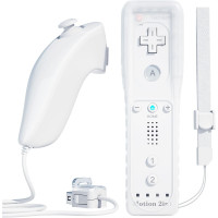 Пульт дистанційного керування Techken TK105, ігровий з силіконовим чохлом та ремінцем на зап'ястя для Wii, Білий (my-024)