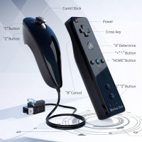 Пульт дистанційного керування Techken TK105, ігровий з силіконовим чохлом та ремінцем на зап'ястя для Wii, Чорний (my-025)