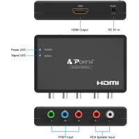 Конвертер компонентів HDMI, адаптер PORTTA RGB HDMI, відео конвертер 5 RCA YPbPr (my-4342)