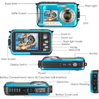 Водонепроницаемая подводная камера Aomdom Full HD 2,7K 48MP с 16-кратным цифровым зумом (my-4010)