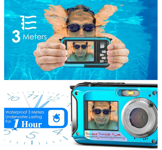 Водонепроникна підводна камера Aomdom Full HD 2,7K 48MP із 16-кратним цифровим зумом (my-4010)