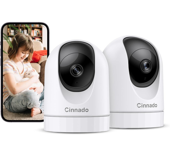 Внутрішня камера Cinnado D1 відеоспостереження 2K, відео-радіоняня з Wi-Fi-камерою 2,4G та аудіо, сирена, нічне бачення для дому (my-040)