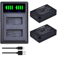 2 акумулятори LP-E17 1300 мАг із зарядним пристроєм для фотоапаратів Canon (my-18163)