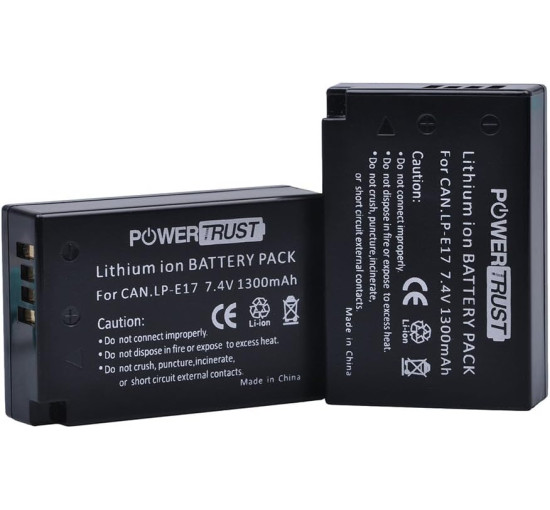 2 акумулятори LP-E17 1300 мАг із зарядним пристроєм для фотоапаратів Canon (my-18163)