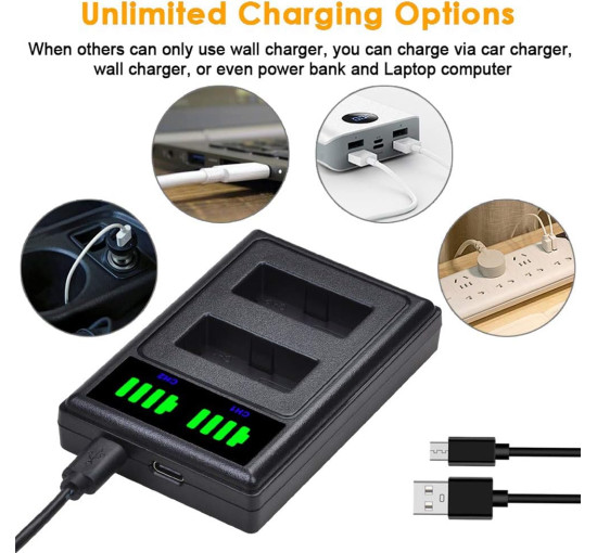 2 акумулятори LP-E17 1300 мАг із зарядним пристроєм для фотоапаратів Canon (my-18163)