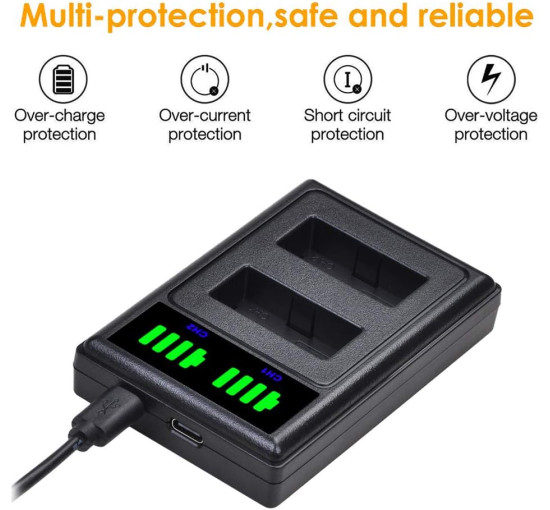 2 акумулятори LP-E17 1300 мАг із зарядним пристроєм для фотоапаратів Canon (my-18163)