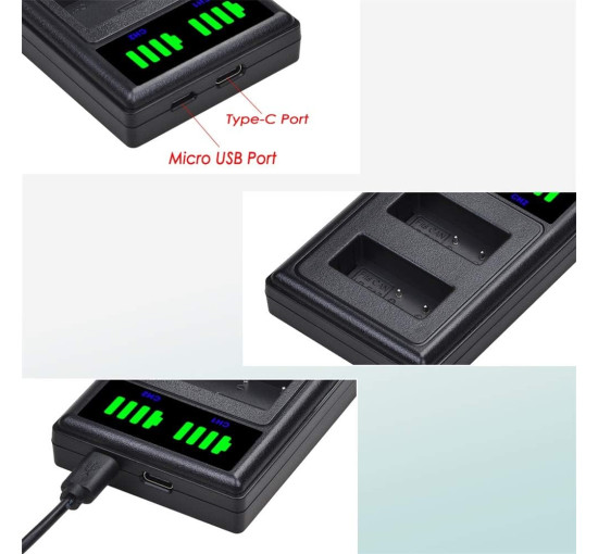 2 акумулятори LP-E17 1300 мАг із зарядним пристроєм для фотоапаратів Canon (my-18163)