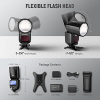 Вспышка Speedlite NEEWER Z1-C TTL с круглой головкой для цифровых зеркальных фотокамер Canon, 76 Вт/с, 2,4 ГГц, 1/8000 с, HSS-вспышка (my-7045)