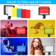 Комплект из 2 светодиодных видеоламп, USB-светильники с регулируемой яркостью 5600K, мини-штативом и цветными фильтрами для съемки, записи видео и трансляции игр (my-17006)