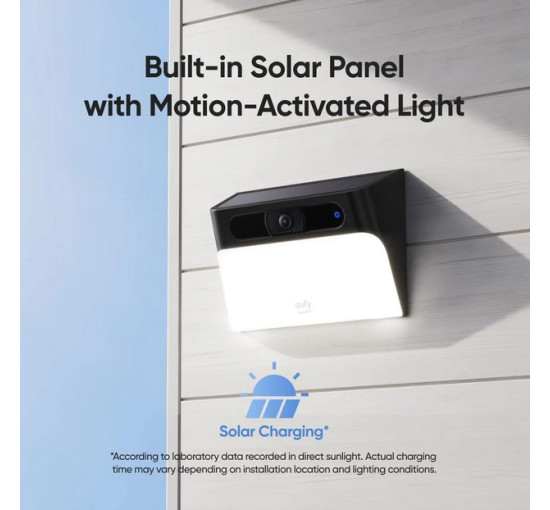 Сонячна камера безпеки Eufy Security Solar Wall Light Cam S120 Бездротовий відкритий, камера 2K (my-18013)