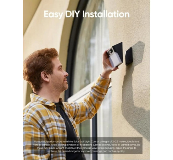 Сонячна камера безпеки Eufy Security Solar Wall Light Cam S120 Бездротовий відкритий, камера 2K (my-18013)