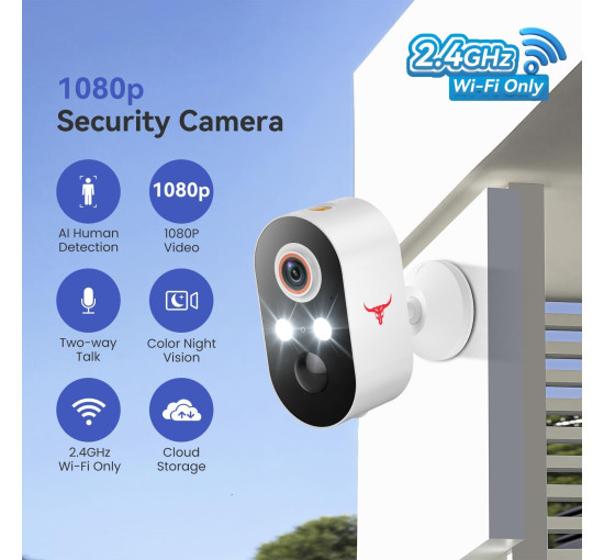 Бездротова камера відеоспостереження 1080 ClipBlur M9 кольорове нічне бачення (my-18117)