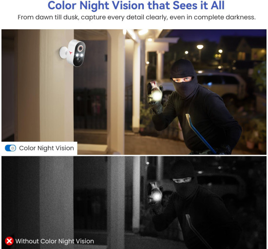 Бездротова камера відеоспостереження 1080 ClipBlur M9 кольорове нічне бачення (my-18117)