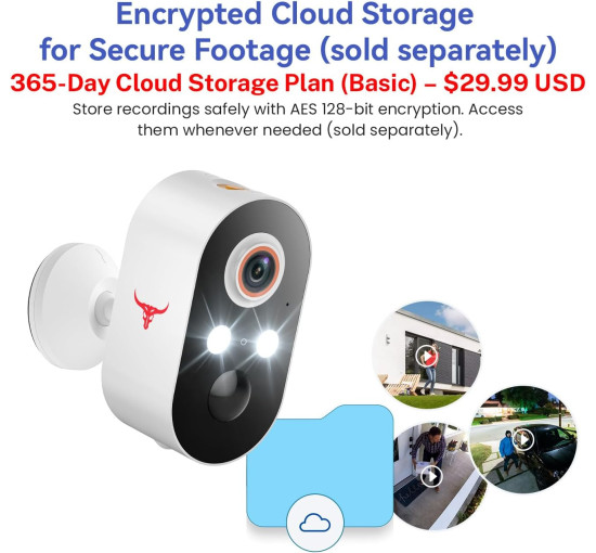 Бездротова камера відеоспостереження 1080 ClipBlur M9 кольорове нічне бачення (my-18117)