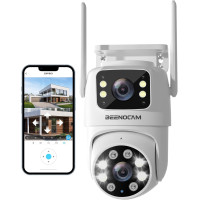 Зовнішня WiFi камера спостереження BEENOZO з подвійним об'єктивом 4K 8MP (my-4238)