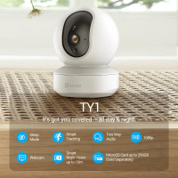 Умная домашняя WiFi-камера видеонаблюдения с датчиком движения EZVIZ CS-TY1 (1080P) Двусторонняя связь, Интеллектуальное слежение (my-17217)