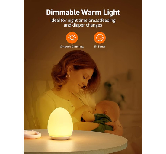 Ночной светильник Sympa Baby,  8-цветным светодиодным режимом, перезаряжаемая настольная лампа с плавным затемнением, сенсорное управление (my-1043)