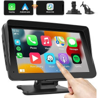 Портативна бездротова автомобільна стереосистема CAMECHO A3327 Apple Carplay та Android Auto, 7-дюймовий сенсорний HD-екран, Bluetooth, (my-1031)