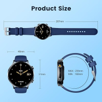 Розумний водонепроникний годинник для чоловіків TAOPON Blue, фітнес-трекер: 1,42-дюймовий сенсорний екран, монітор серцевого ритму та кисню в крові IP67 (my-1047)