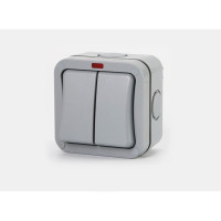 Вимикач подвійний водонепроникний IP66 зовнішній SKY MP42 (my-1075)