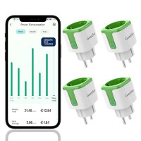 Умная WiFi розетка с измерением тока GreenSun 3750 Вт, 4 шт. (my-1065)