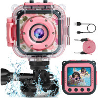 Водонепроникна дитяча цифрова спортивна екшн-камера PROGRACE 1080P HD, рожева (my-9078)