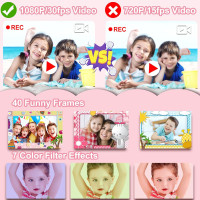 Водонепроникна дитяча цифрова спортивна екшн-камера PROGRACE 1080P HD, рожева (my-9078)