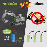 Экскаватор на радиоуправлении NEXBOX YG-BC1043 подсветка, , аккумулятор 1200 мАч, пульт 2,4 ГГц (my-17239)