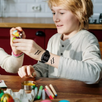 Дитячий цифровий спортивний годинник Alps T15E, фітнес-годинник з секундоміром, будильником, водонепроникний, чорний (my-9105)