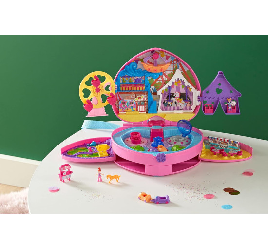 Компактный рюкзак Polly Pocket Theme Park с 2 куклами, аксессуарами и множеством развлечений Mattel GYK91 (my-14034)