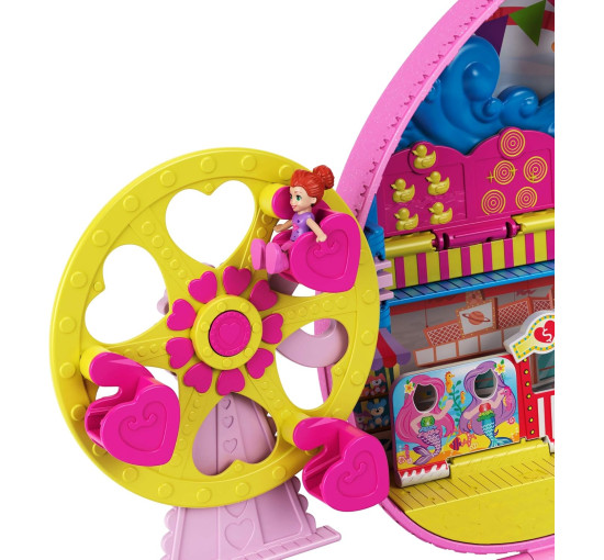 Компактный рюкзак Polly Pocket Theme Park с 2 куклами, аксессуарами и множеством развлечений Mattel GYK91 (my-14034)