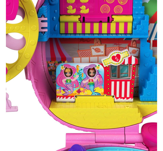 Компактный рюкзак Polly Pocket Theme Park с 2 куклами, аксессуарами и множеством развлечений Mattel GYK91 (my-14034)