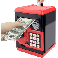 Електронна скарбничка у формі міні-банкомату з кодовим замком та паролем для дітей Habeny WF01 чорного та червоного кольору (my-14079)