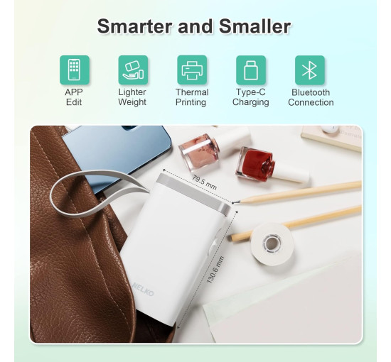 Портативный Bluetooth-принтер этикеток Nelko P21 светло-желтый (my-15215)