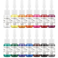 Набор чернил для татуировки Tatooine. Набор пигментов для татуировки для боди-арта Длительный срок службы 1/6 унции (5 мл) 14 шт. (my-037)