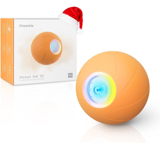 Інтерактивна іграшка м'ячик для маленьких собак до 16 кг. Cheerble Wicked Ball SE Помаранчевий (my-4031)