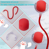 Інтерактивний м'яч для кішок і собак зі світлодіодним підсвічуванням та мотузкою (my-18087)