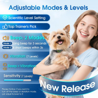 Нашийник для собак NQQHNN проти гавкання з 7 рівнями чутливості чорний (my-18097)