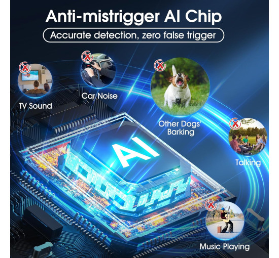 Нашийник для собак NQQHNN проти гавкання з 7 рівнями чутливості чорний (my-18097)