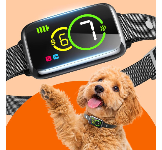 Нашийник для собак NQQHNN проти гавкання з 7 рівнями чутливості чорний (my-18097) Нашийник для собак NQQHNN проти гавкання з 7 рівнями чутливості чорний (my-18097)