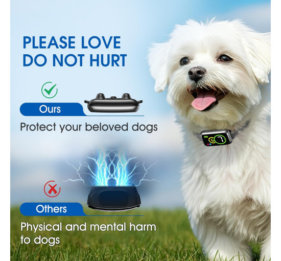 Нашийник для собак NQQHNN проти гавкання з 7 рівнями чутливості чорний (my-18097)