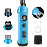 Электрическая машинка BOUSNIC COMOYA 2-скоростная для стрижки и шлифовки ногтей для собак с 2 светодиодами, синяя (my-2011)