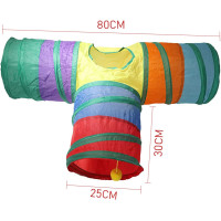 Туннель для кошек - игрушки для домашних животных для кошек, щенков, кроликов, длина 80 см Pepisky Indoor Cat Tunnel 3 (my-12158)