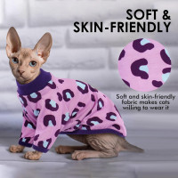 Одежда для кошек Katzinst размер L, костюмы для сфинксов, корниш-рексов с леопардовым принтом, дышащие комбинезоны с короткими рукавами для кошек (my-14118)