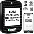 Двосторонній локатор, брелок трекер для Apple Find My (тільки iOS) FindXeink E-Ink Finder Tag, зображення користувача/текст/контакт, чорний (my-15319)