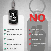 Двосторонній локатор, брелок трекер для Apple Find My (тільки iOS) FindXeink E-Ink Finder Tag, зображення користувача/текст/контакт, чорний (my-15319)