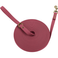 Вінтажний класичний ПВХ повідець для дресирування собак Wisedog 15 м, бордовий (my-15317)