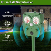 Ультразвуковий відлякувач HULAXILOTI KSSPP10 упаковка з 2 штук 5 режимів роботи водонепроникний IP65 для відлякування бродячих кішок голубів та інших тварин (my-17226)