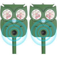 Ультразвуковий відлякувач HULAXILOTI KSSPP10 упаковка з 2 штук 5 режимів роботи водонепроникний IP65 для відлякування бродячих кішок голубів та інших тварин (my-17226)